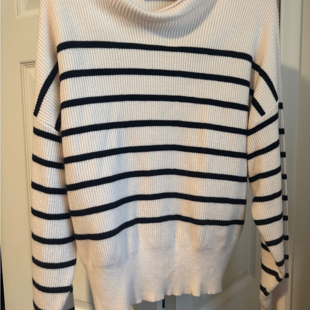 Striped Women's Sweater - Black and White